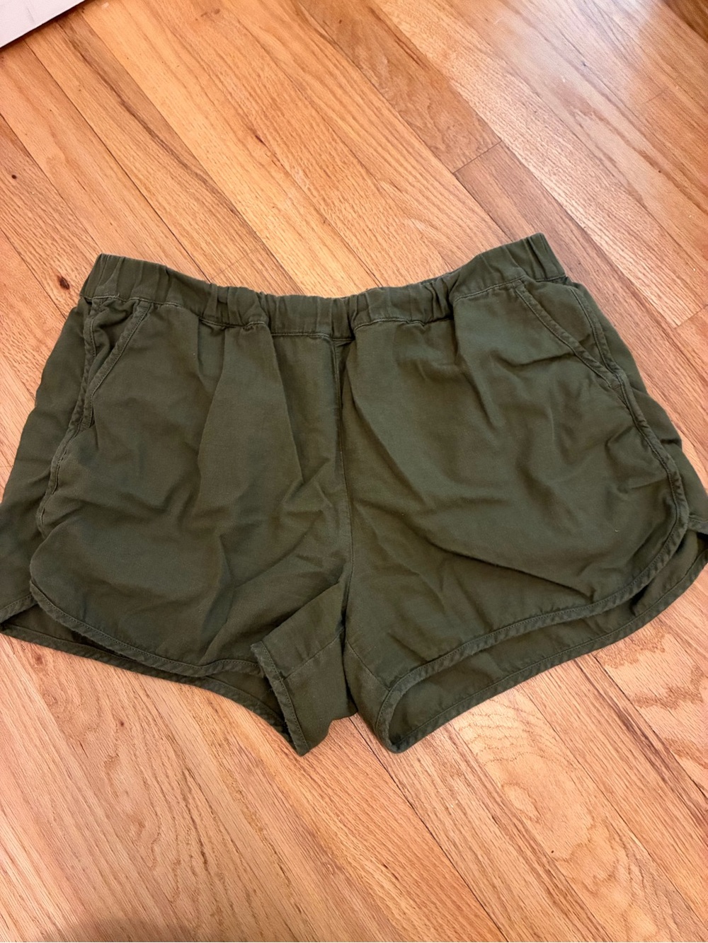 Madewell Olive Green Elastic Waist Shorts